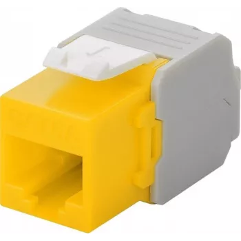Wentronic Goobay CAT 6a KeyStone RJ45 ligzda, neekranēta, 500MHz, dzelteni-balta (90691)