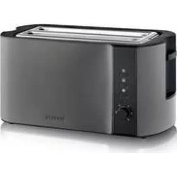 Severin AT 9341 Toasteris 4 Šķēles 1400 W Melns Nerūsējošais Tērauds