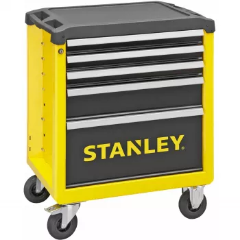Instrumentu ratiņi Stanley STST74305-1, 5 atvilktnes, dzelteni/melni, 3 plakanas + 2 augstas atvilktnes