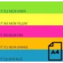Krāsains neona papīrs Double A, 75g, A4, 100 loksnes, Rainbow 4, 5 neona krāsas