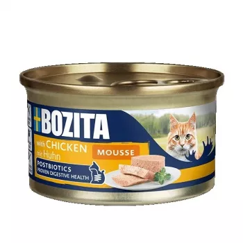 Slapjā kaķu barība BOZITA Mousse Chicken 85 g — pieaugušiem, bezgraudu