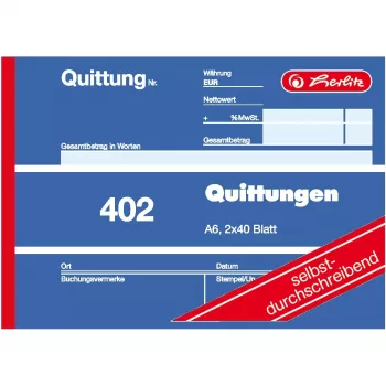 Biznesa veidlapa Herlitz 886622, A6, balta, 80 loksnes