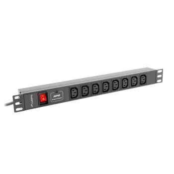 Lanberg PDU-08I-0200-C20-BK Strāvas sadalītājs (PDU) 1U Melns 8 AC izejas
