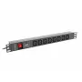 Lanberg PDU-08I-0200-C20-BK Strāvas sadalītājs (PDU) 1U Melns 8 AC izejas