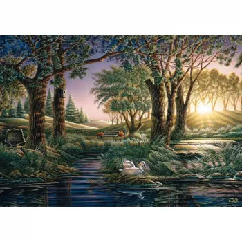Puzle Schmidt Spiele Terry Redlin 'Morning Magic at the Pond' — 1000 gabali