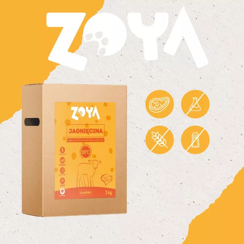 Sausā suņu barība ZOYA ColdPRO Jērs 3 kg — pilnvērtīga grauzdiņu barība pieaugušiem suņiem