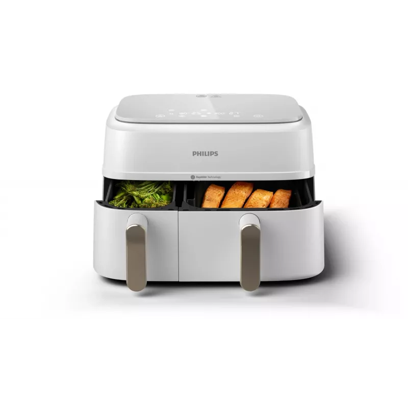 Philips 3000 sērijas NA353/10 dubultā gaisa fritētāja 9 L 2750 W Sudrabs, Balts