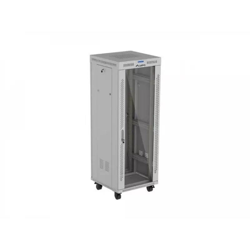 LANBERG 19 collu 32U stāvošais skapis 600×600 mm pelēks ar perforētām durvīm un LCD (plakanā iepakojumā)