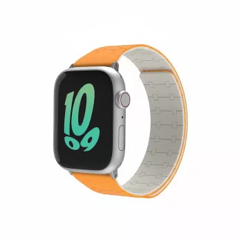 Rokas siksniņa GUAN Premium Pro Apple Watch 44/45/42/49/46 mm — oranža/balta