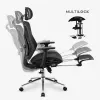 Pagriežams krēsls mark adler MA-EXPERT 5.7 – ergonomisks tīkla biroja krēsls, regulējams augstums, galvas balsts, roku balsti, kāju balsts, melns