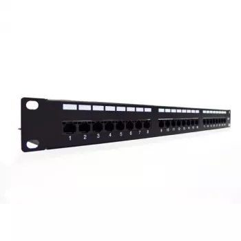 DIGITUS Professional DN-91624U - Patch Panel - RJ-45 x 24 - Melns, RAL 9005 - 1U (19 inch)
