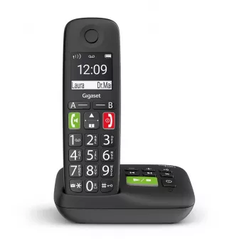 Gigaset E290A Analogais/DECT telefons ar zvanītāja ID Melns
