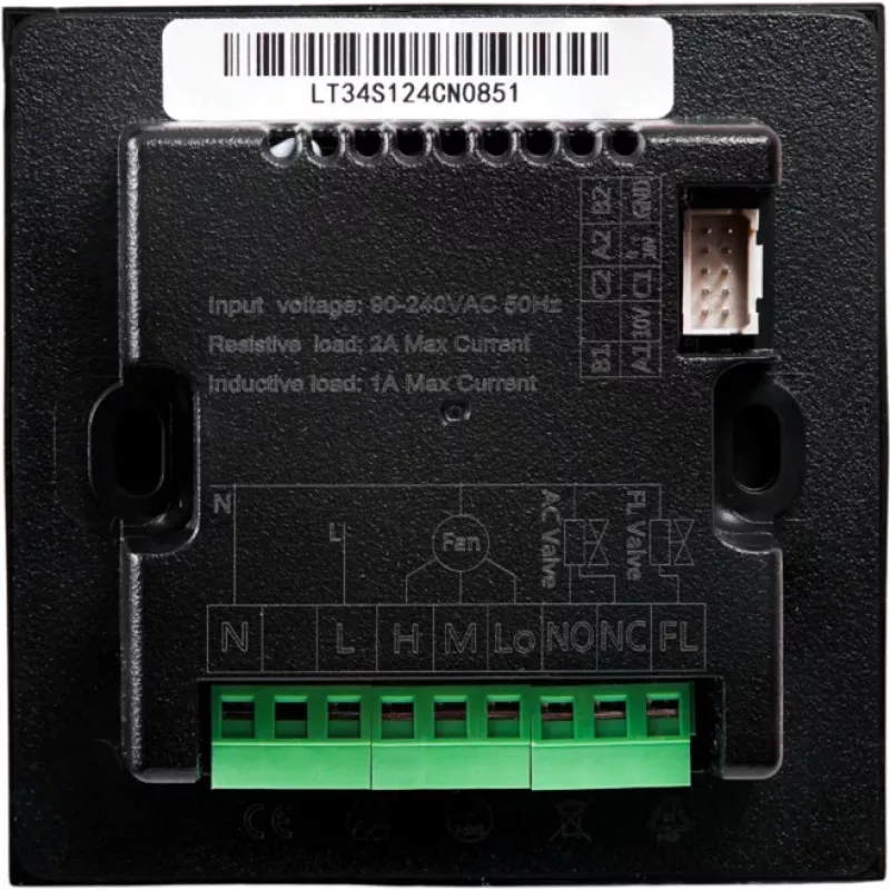Shelly LinkedGo Black viedais HVAC termostats – digitālais Wi‑Fi (802.11b/g/n), 87×87×35 mm