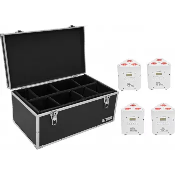 EUROLITE Light Set 4x AKKU TL-3 TCL balts — bateriju portatīvais apgaismojuma komplekts