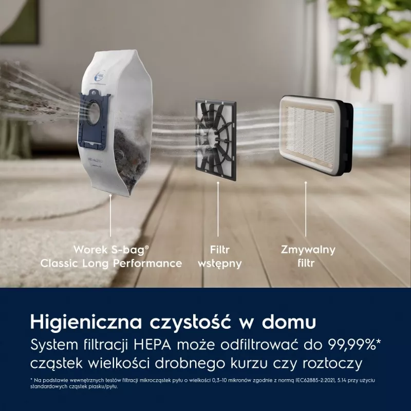 Mucas putekļsūcējs Electrolux EB31C1DB 750W, 3 L putekļu maiss, HEPA filtrs, teleskopiska tērauda caurule