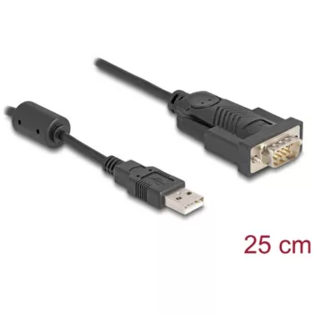 DeLOCK Adapter USB 2.0 Type-A uz Serialo RS-232 D-Sub 9 kontaktu vīrišķais 0,25 m