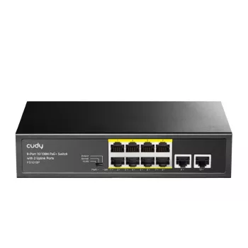 Cudy FS1010P tīkla slēdzis Fast Ethernet (10/100) Power over Ethernet (PoE) Melns