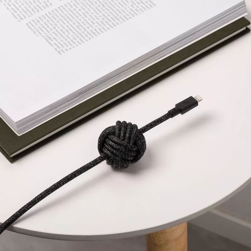 Native Union Night Cable USB-C uz Lightning 3 m — Melns/Pelēks