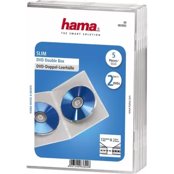 Hama Double DVD Jewel Case, Slim 5, caurspīdīgs