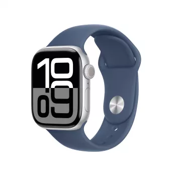 Apple Watch S10 Aluminium Cellular 42mm Sudrabs (Sporta aproce džinsa) S/M