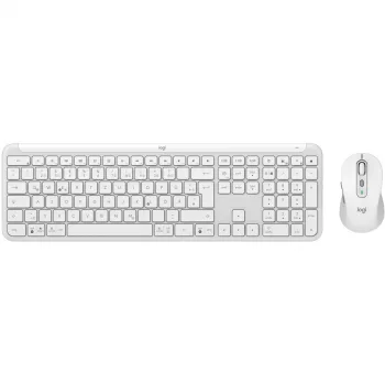 Logitech MK950 Signature Slim tastatūra un pele komplektā Office RF Bezvadu + Bluetooth QWERTZ vācu Graphite Balts
