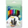 Finelainer pildspalvas Staedtler 334 C10, supersmalka 0.3 mm uzgalis, 10 krāsas