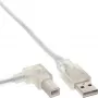Microconnect USBAB5ANGLED-L USB kabelis USB 2.0 5 m USB A USB B Balts