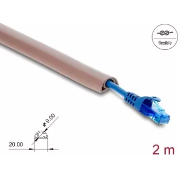Kabeļa uzmava DELOCK 20762 PVC brūna 1 gab. kabeļu aizsardzības un organizēšanas piedurkne