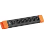 Pagarinātājs Bachmann CONNECTUS ar 6x CEE7/3 kontaktligzdām, 1x slēdzis, 2.0 m kabelis, CEE7/7 spraudnis, melns/oranžs