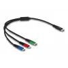 DeLOCK USB lādēšanas kabelis 3 in 1 USB Type-C Lightning Micro USB 30 cm