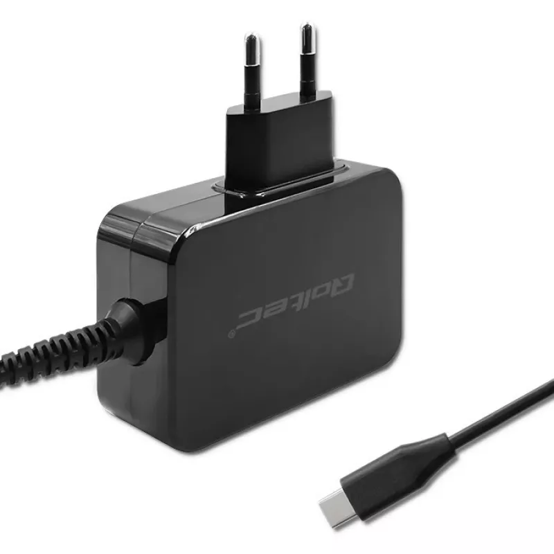Qoltec 52386 GaN POWER PRO lādētājs | 1xUSB-C | 65W | 5-20V | 3-3.25A | Melns
