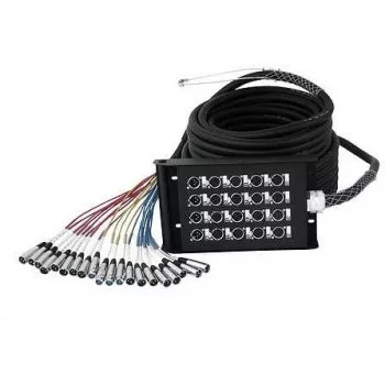 Stagebox Omnitronic 16IN/4OUT XLR/XLR — daudzkodola kabelis ar 16 XLR ieejām un 4 XLR izejām