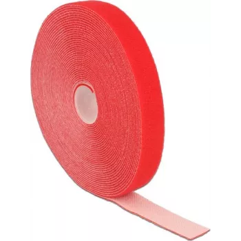 DeLOCK 18724 sarkanā līmlentes tipa kabeļu saite 20 mm x 10 m