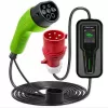 Qoltec mobilais elektromobiļu lādētājs 2in1 Type 2, 7 kW, CEE 3 PIN, 230 V, LCD, 5 m (52466)