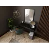 Tualetes galdiņš ar spoguli cama meble PAFOS 80×41.6×100 cm, MDF rāmis, 1 atvilktne, matēti melns
