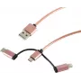 USB kabelis S/CONN 14-50074 USB 2.0 1 m USB A Micro-USB B rozā zelts