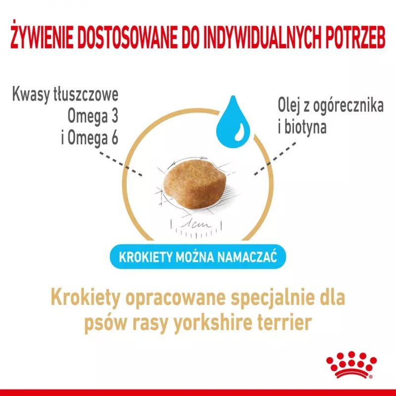 Sausā suņu barība Royal Canin Yorkshire Terrier 8+ 3 kg — mājputnu gaļa, senioru Jorkšīras terjeriem, olbaltumvielas 29%, tauki 18%