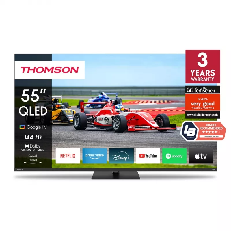 Thomson Q70 Series 55QG7C14 televizors 139.7 cm (55 inch) 4K Ultra HD Smart TV Wi-Fi melns 350 cd/m²