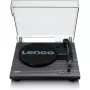 Lenco LS-10 Black – Belt-drive audio atskaņotājs ar iebūvētiem skaļruņiem, 33/45 RPM, RCA izeja, austiņu ligzda