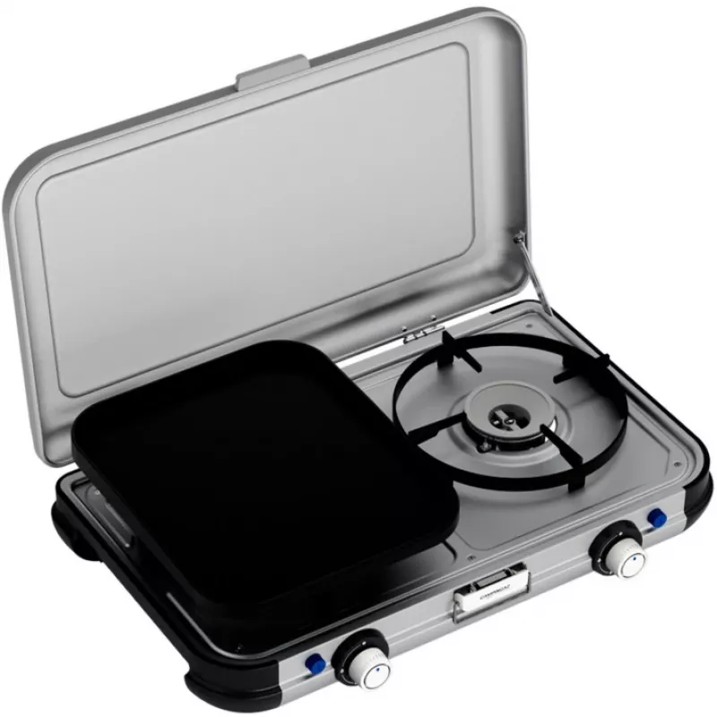 Portatīvā grila plīts Campingaz 2213311, 2 zonu, 5,4 kg, 490×350 mm, melna/pelēka/sudraba