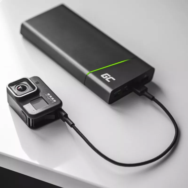 USB kabelis Green Cell KABGC19 USB 2.0 2m USB A USB C Melns
