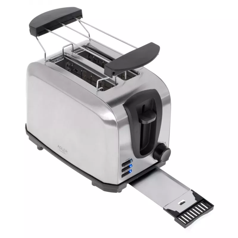 Toasters Adler AD 3222 2 šķēles 1000 W Sudrabs