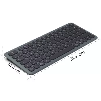 Hama WK-500 bezvadu tastatūra vairākām ierīcēm melni pelēka