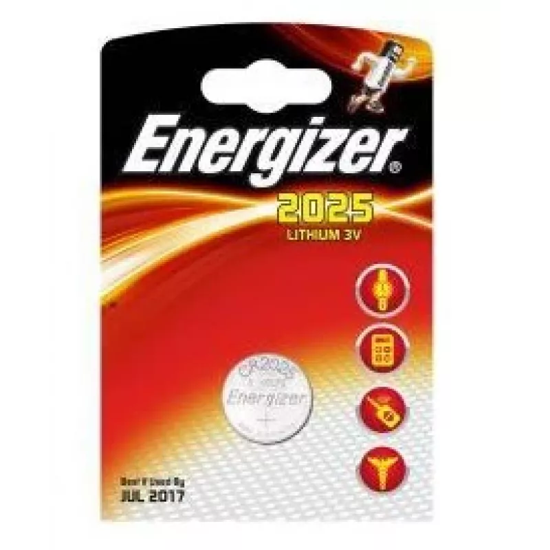 Vienreizējās lietošanas litija pogas baterija Energizer CR2025 3 V, 1 gab.