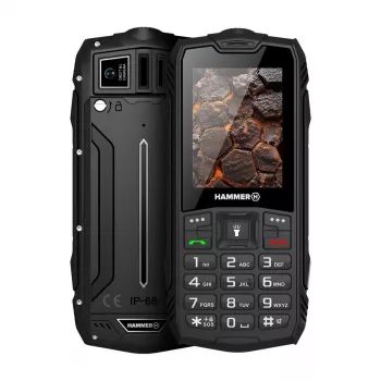 Hammer ROCK LTE Melns | 2.4 collu IPS | 48 MB | 128 MB | Divas SIM | 3G | 2 MP kamera | 3000 mAh