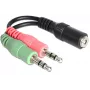 Delock - Audio-Adapter - Stereo Mini-Klinkenstecker weiblich zu Stereo Mini-Klinkenstecker männlich - 12 cm