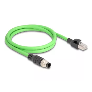 Tīkla kabelis DeLOCK M12 A-kodēts 8-pin vīriešu uz RJ45 vīriešu PUR (TPU) 1 m