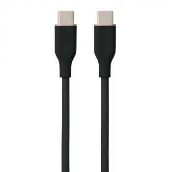 Silikona kabelis USB Type-C - Type-C, 60W (Melns, 2m)