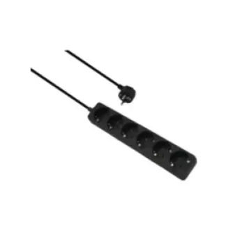 helos CLASSIC pagarinātājs ar 6 kontaktligzdām, melns, 1,5 m kabelis