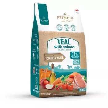 POKUSA Premium Selection Teļa gaļa ar lasi Pieaugušiem suņiem - sausā barība - 3kg